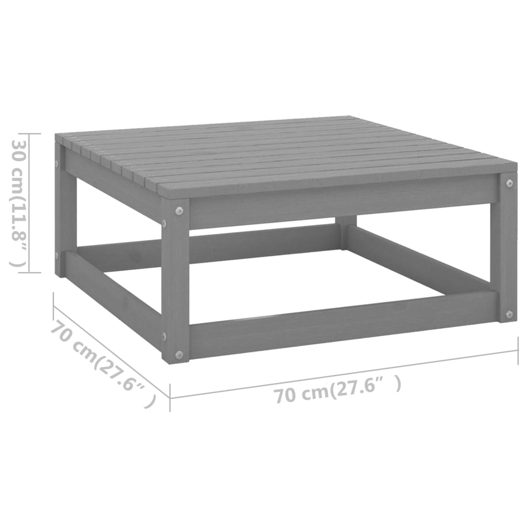 7-tlg. Garten-Lounge-Set mit Kissen Grau Kiefer Massivholz